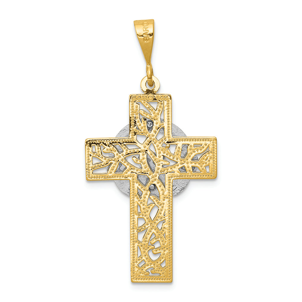 FJC Finejewelers 14k Two-tone Gold Claddagh Cross Charm