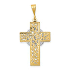 FJC Finejewelers 14k Two-tone Gold Claddagh Cross Charm