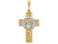 FJC Finejewelers 14k Two-tone Gold Claddagh Cross Charm