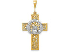 FJC Finejewelers 14k Two-tone Gold Claddagh Cross Charm