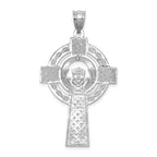 FJC Finejewelers 14k White Gold Celtic Claddagh Cross Charm