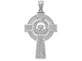 FJC Finejewelers 14k White Gold Celtic Claddagh Cross Charm