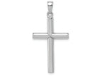 FJC Finejewelers 14k White Gold Stick Style Cross with Beveled Front Charm