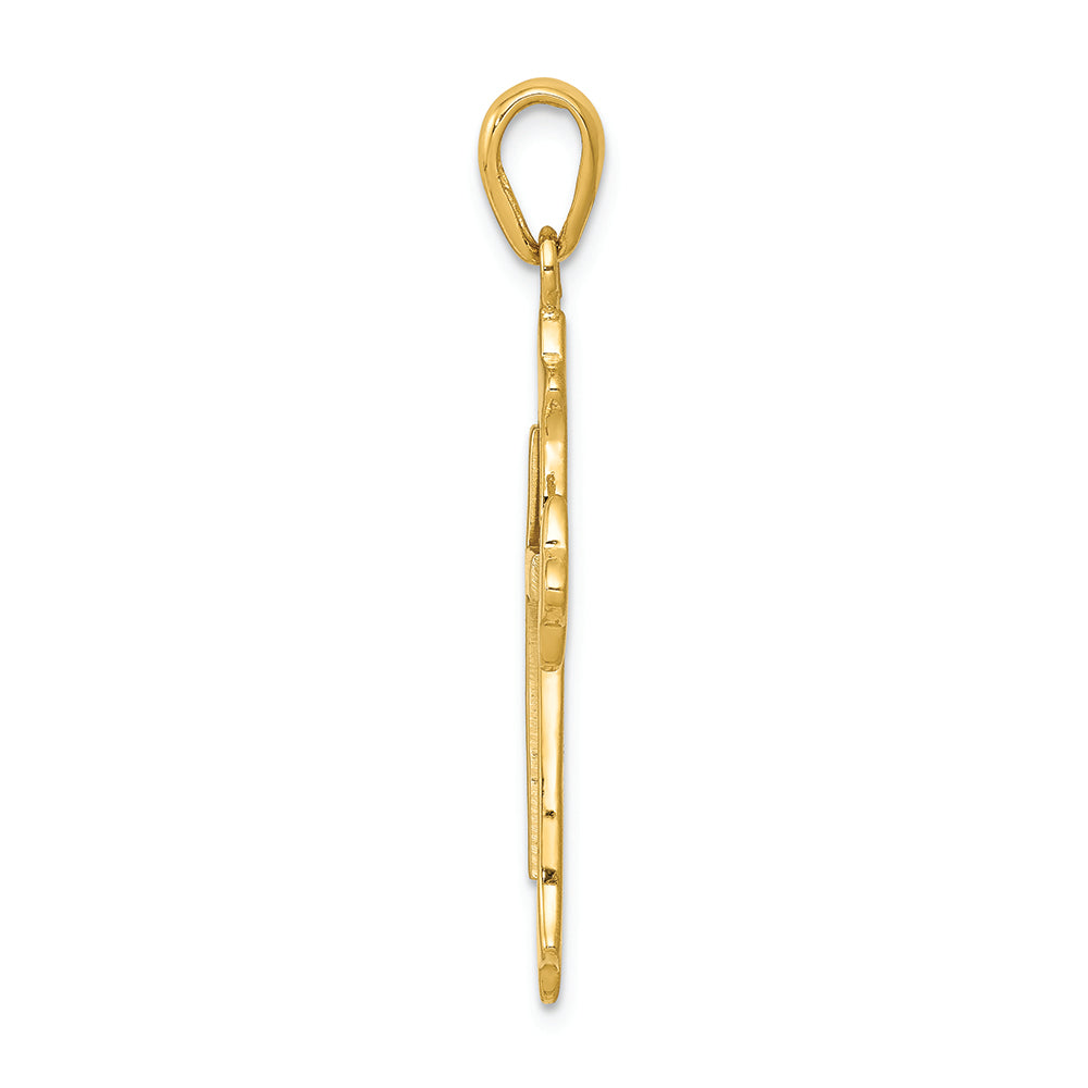 FJC Finejewelers 14k Two-tone Gold Fleur De Lis Cross Charm