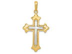 FJC Finejewelers 14k Two-tone Gold Fleur De Lis Cross Charm