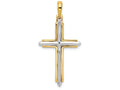 FJC Finejewelers 14k Two-tone Gold Fancy Cross Charm