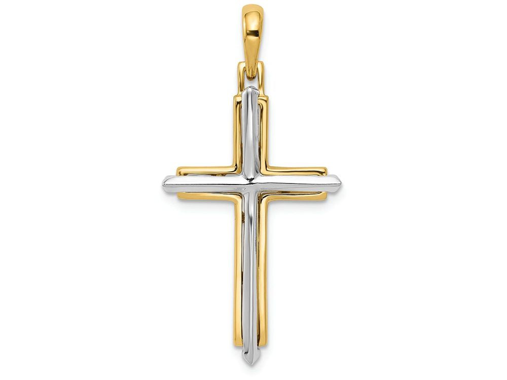 FJC Finejewelers 14k Two-tone Gold Fancy Cross Charm