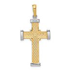 FJC Finejewelers 14k Two-tone Gold Fancy Cross Charm