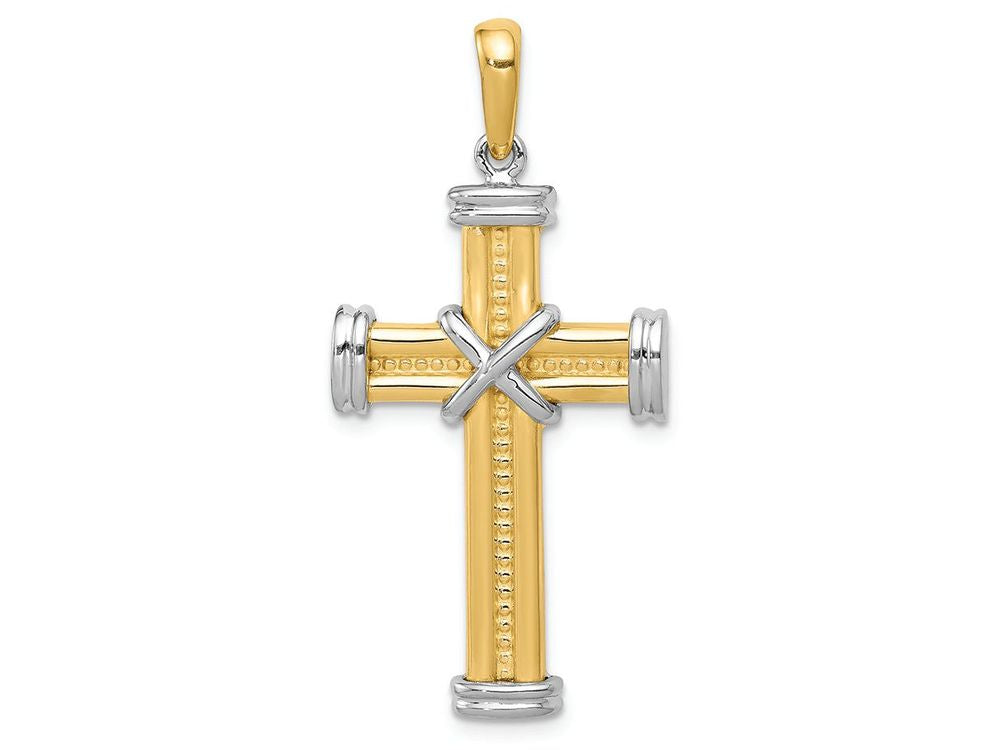 FJC Finejewelers 14k Two-tone Gold Fancy Cross Charm