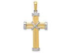 FJC Finejewelers 14k Two-tone Gold Fancy Cross Charm