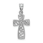 FJC Finejewelers 14k White Gold Filigree Cross Charm