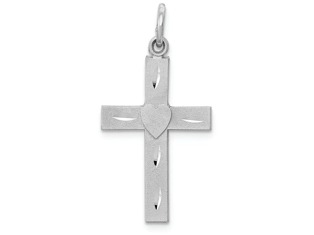 FJC Finejewelers 14k White Gold Bright Cut Latin Cross Charm
