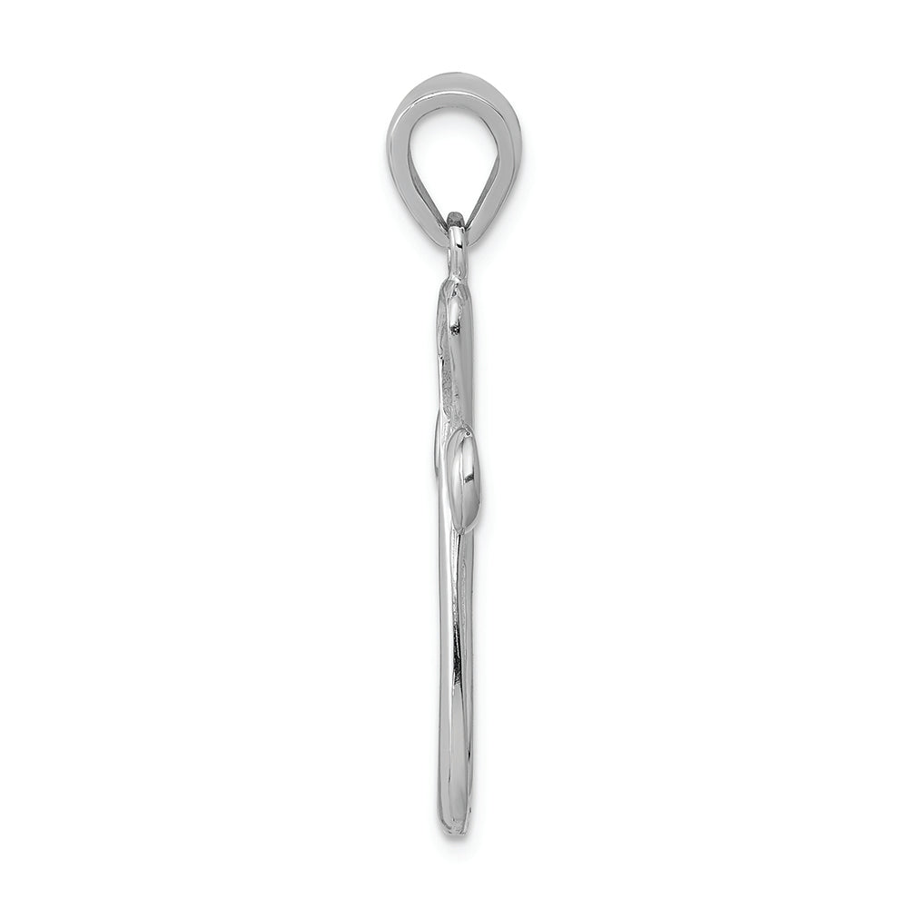 FJC Finejewelers 14k White Gold Figure 8 Cross with Satin Accent Rounded Ends Charm