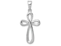 FJC Finejewelers 14k White Gold Figure 8 Cross with Satin Accent Rounded Ends Charm