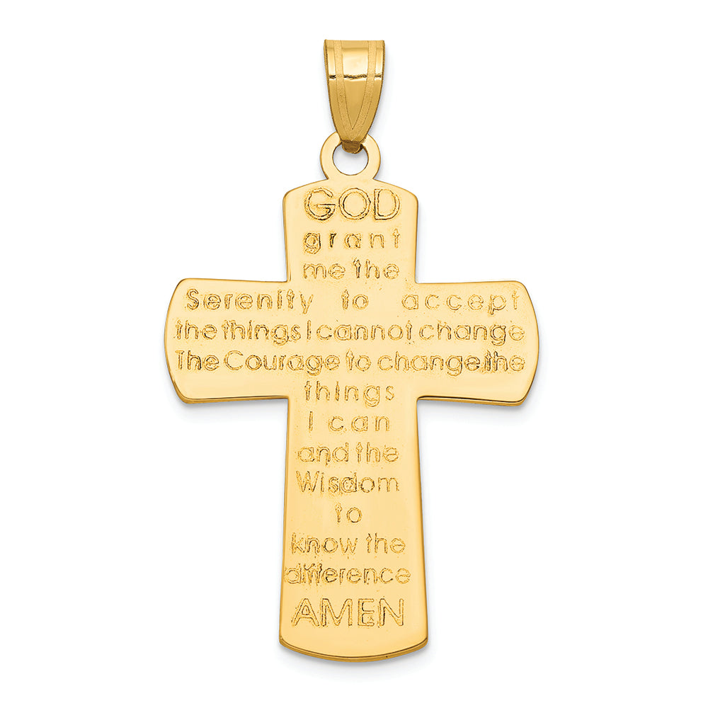 FJC Finejewelers 14k Yellow Gold Cross with Serenity Prayer Charm