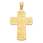 FJC Finejewelers 14k Yellow Gold Cross with Serenity Prayer Charm