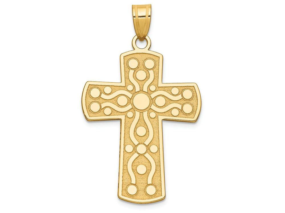 FJC Finejewelers 14k Yellow Gold Cross with Serenity Prayer Charm