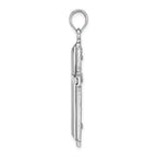 FJC Finejewelers 14k White Gold Cylinder Cross On Beaded Trim Frame Charm