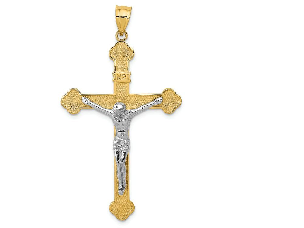 FJC Finejewelers 14k Two-tone Gold Inri Crucifix Charm