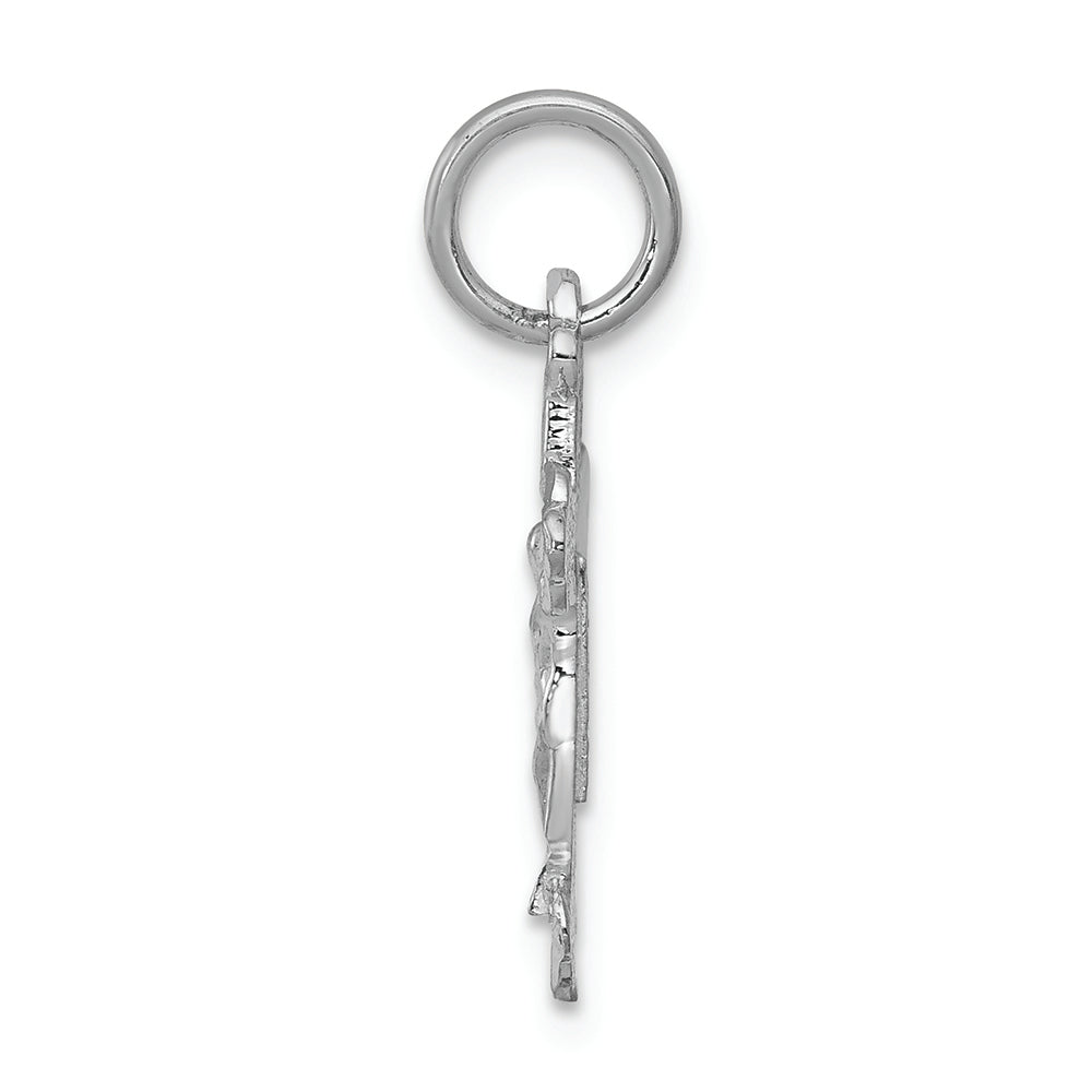 FJC Finejewelers 14k White Gold Bright Cut Crucifix Charm