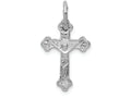 FJC Finejewelers 14k White Gold Bright Cut Crucifix Charm