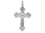 FJC Finejewelers 14k White Gold Bright Cut Crucifix Charm