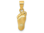 FJC Finejewelers 14k Yellow Gold Bright Cut Foot Charm