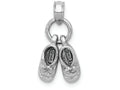 FJC Finejewelers 14k White Gold 3d Baby Bootiesdangle Charm