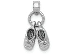 FJC Finejewelers 14k White Gold 3d Baby Bootiesdangle Charm