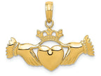 FJC Finejewelers 14k Yellow Gold Solid Polished Flat-backed Claddagh Charm