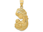FJC Finejewelers 14k Yellow Gold Solid Satin Polished Mother Holding Child Charm