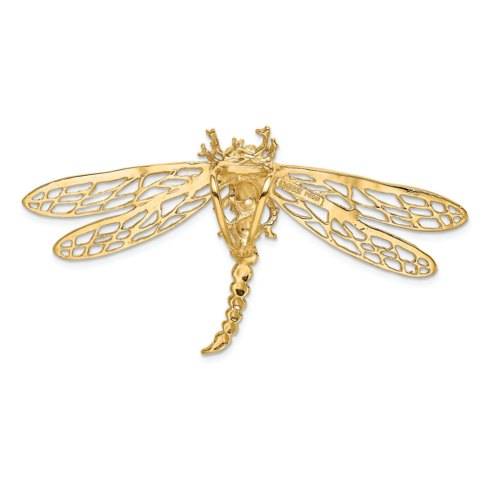 FJC Finejewelers 14k Yellow Gold Cut-out Dragonfly Slide Charm