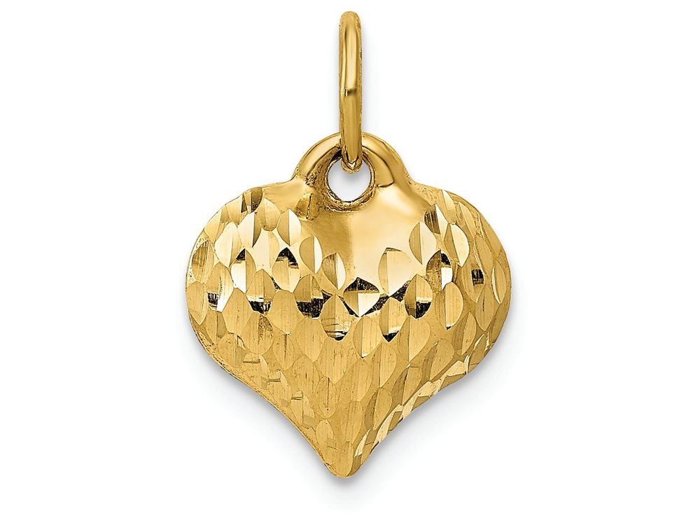 FJC Finejewelers 14k Yellow Gold Bright Cut Puffed Heart Charm