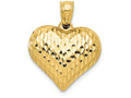 FJC Finejewelers 14k Yellow Gold Bright Cut Puffed Heart Charm