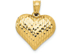 FJC Finejewelers 14k Yellow Gold Bright Cut Puffed Heart Charm