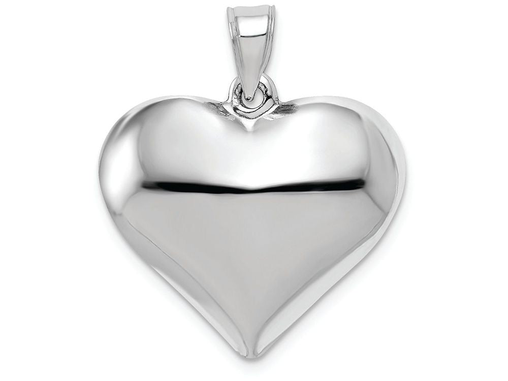 FJC Finejewelers 14k White Gold Polished Hollow Heart Charm