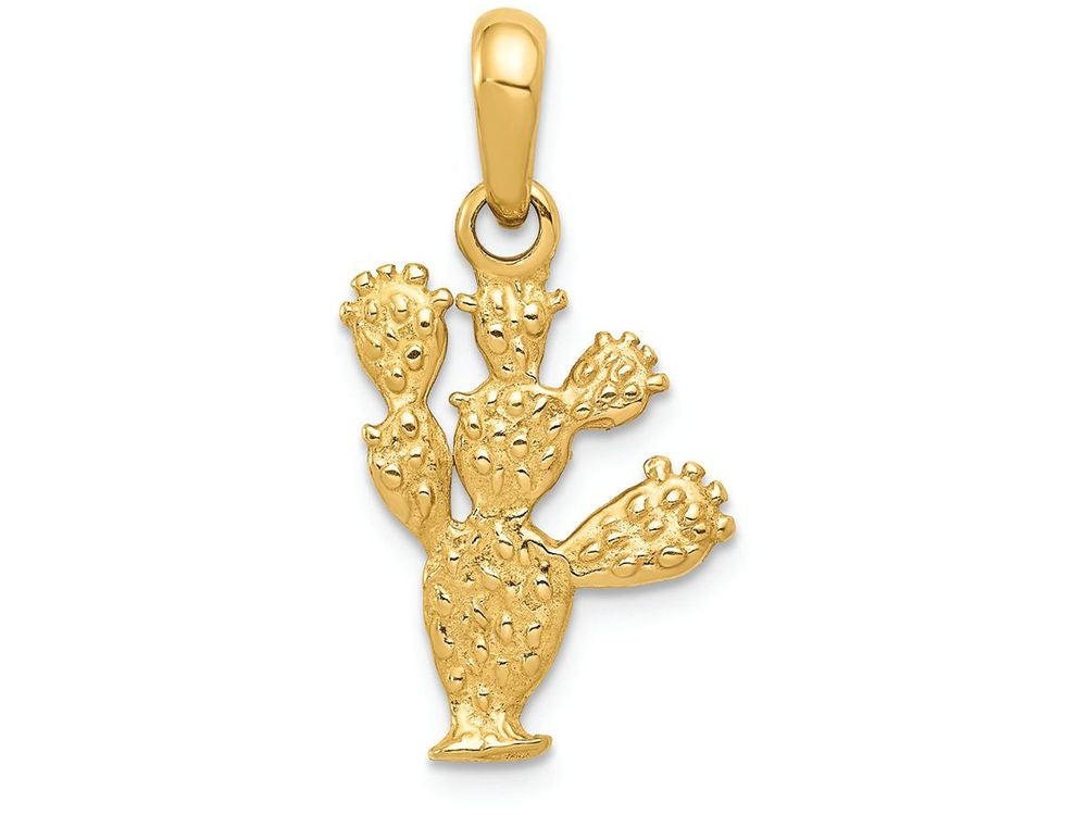 FJC Finejewelers 14k Yellow Gold 3d Cactus Charm