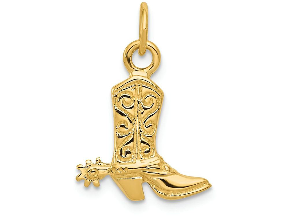 FJC Finejewelers 14k Yellow Gold 3d Cowboy Boot Charm