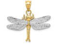 FJC Finejewelers 14k Two-tone Gold Dragonfly Charm