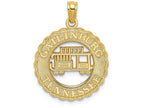 FJC Finejewelers 14k Yellow Gold Gatlinburg Tennessee with Cut Out Trolley Car In Circle Charm