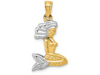 FJC Finejewelers 14k Yellow Gold with Rhodium 3d Mermaid Charm