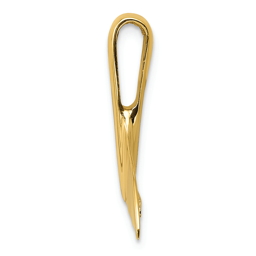 FJC Finejewelers 14k Yellow Gold Whale Tail Chain Slide Charm