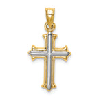 FJC Finejewelers 14k with with Rhodium Reversible Hollow Cross Charm