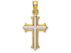 FJC Finejewelers 14k with with Rhodium Reversible Hollow Cross Charm