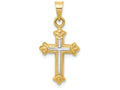 FJC Finejewelers 14k with with Rhodium Hollow Cross Charm