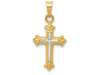 FJC Finejewelers 14k with with Rhodium Hollow Cross Charm