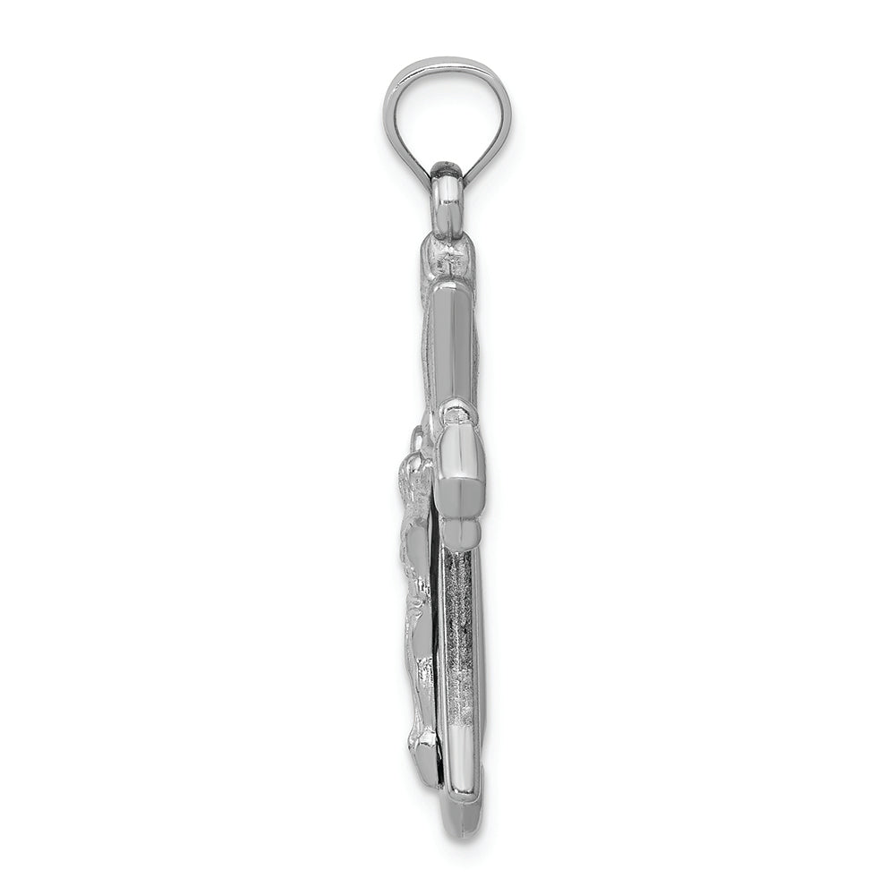 FJC Finejewelers 14k White Gold Reversible Crucifixcross Charm