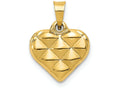 FJC Finejewelers 14k Yellow Gold Quilted Puffed Heart Charm