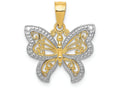 FJC Finejewelers 14k Yellow Gold with Rhodium Buttterfly Charm