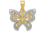 FJC Finejewelers 14k Yellow Gold with Rhodium Buttterfly Charm